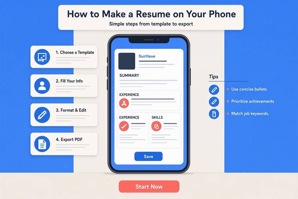 How to make a resume on your phone without a computer