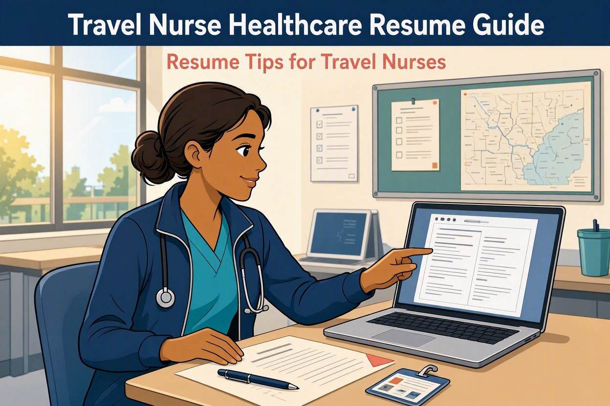 Travel nurse and healthcare resume format guide with clinical rotations