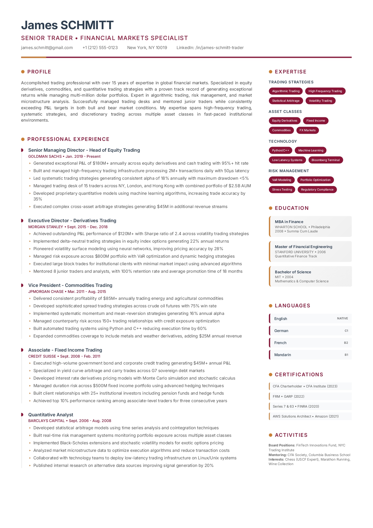 Quant Finance & Red Accent